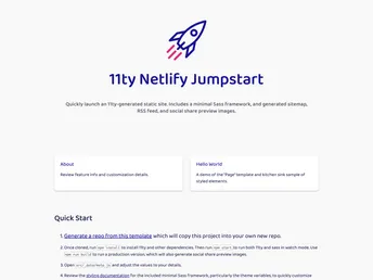 11ty Netlify Jumpstart screenshot