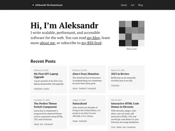 Aleksandrhovhannisyan.com screenshot