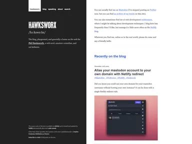 Hawksworx.com screenshot