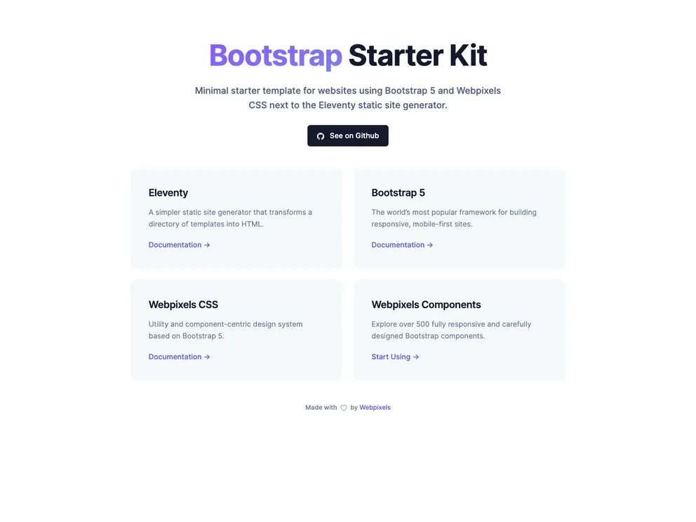 Bootstrap Starter Kit screenshot