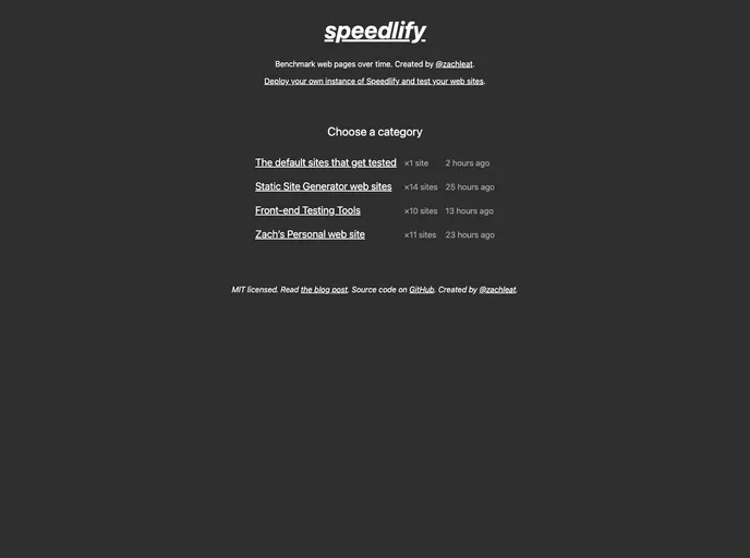 Speedlify screenshot